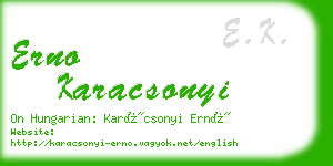 erno karacsonyi business card